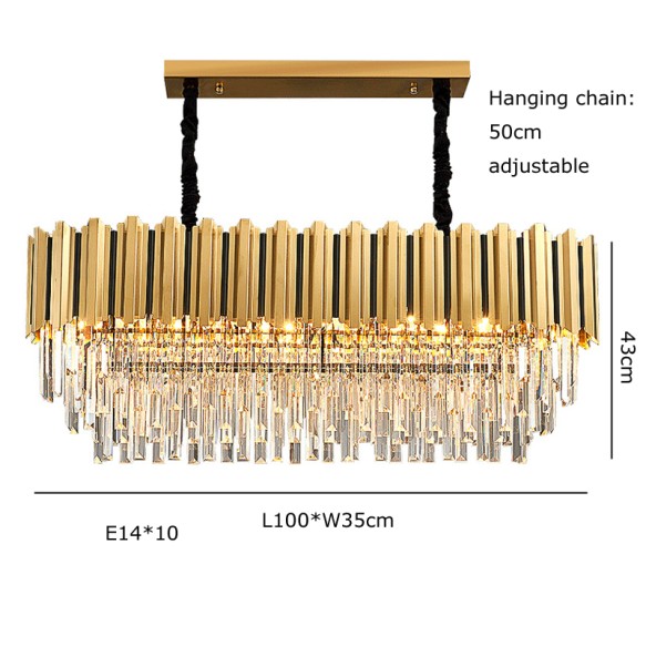 Luxury Gold Silver Crystal LED Light Fixture Lustre Pendant Light Home Appliance Home Decor Living Room Chandeliers