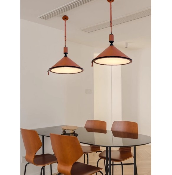 Modern Minimalist Belt Pendant Lamp blue Brown Light Luxury stylish Leather Hanging Lamps for Dining Room Kitchen Island Bedside