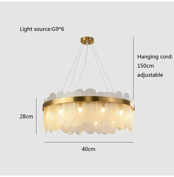 Light Luxury Glass Pendant Light for Ceiling Glass Lustres Lampara Clear Led Chandelier Lighting Home Decor Lampe for Bedroom