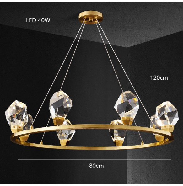 Modern Hanglamp Diamond Crystal Brass LED Hanging Lamp Lustre Gold Pendant Light Luxury Home Decor Living Room Dining Room