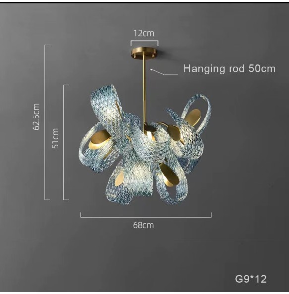 Luxury Long Chandelier Glass Modern Home Decoration Accessories Light Fixture for Dining Room Table 2024