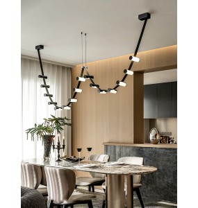 2024 New Designer Leather Chandelier Lighting over Dining Table Long Strap Adjustable Hanging Lamps for Dining Room Home Decor