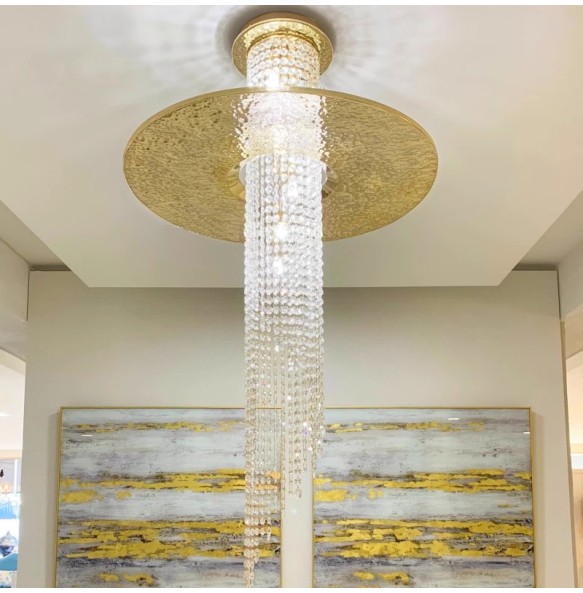 Nordic New Design Luxury Crystal Pendant Lamp Cristal Lustres Led Home Decoration Ceiling Chandelier Gold for Villa Apartment