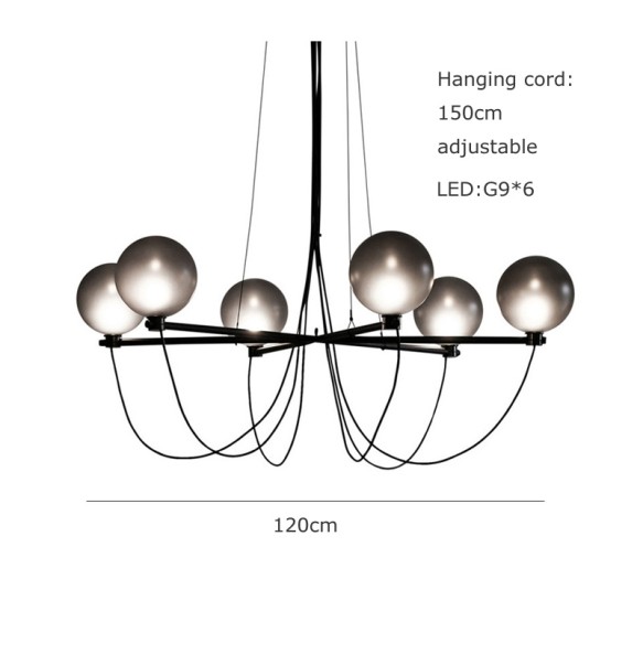 Modern Suspension Smoky Gray Glass Pendant Light New To The Season G9 LED Nordic Style Hanging Lamp Home Decor Light Fixture