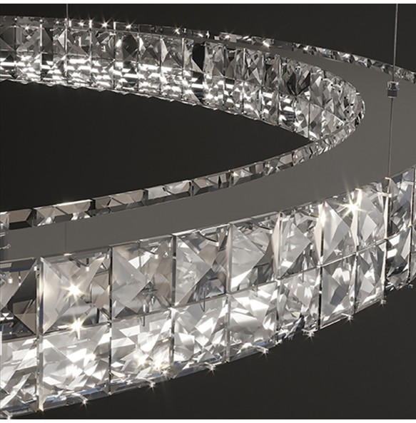 New Ring Crystal Pendant Light Simple Chandelier Home Decoration Lustres Luxury Hanging Lamps for Villa Foyer