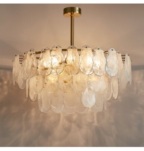 LED Postmodern White Cloud Glass Pendant Light Home Decor Dimmable Suspension Luminaire Lustre Chandelier for Living Room