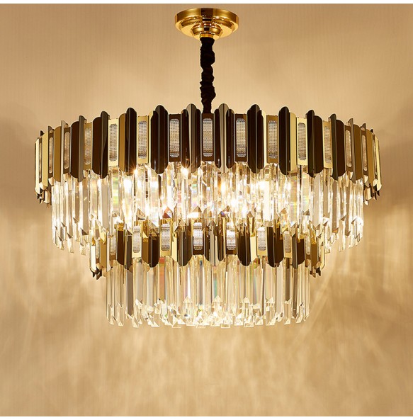 Postmodern New Trend LED Pendant Light Gold Chandelier Dimmable Home Decor Crystal Lustre Lampara for Living Room