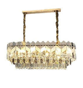 2024 Striped Crystal Pendant Light Luxury Hanging Lamp Light Fixture Lustre Home Appliance For Home Decor