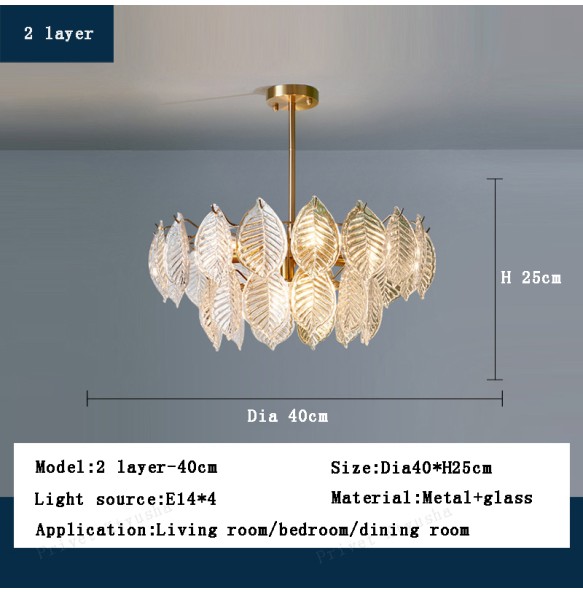 Modern Glass Ceiling Chandelier Home Decor Glass Leaf Lighting Led Dining Room Chandeliers Living Room Luxury Lustres