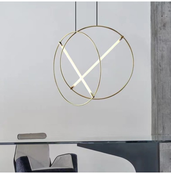 Modern Simple Hanging Lamp LED Suspension Gold Silver Black White Round Pendant Light Home Decor Dining Room Ring Lamps