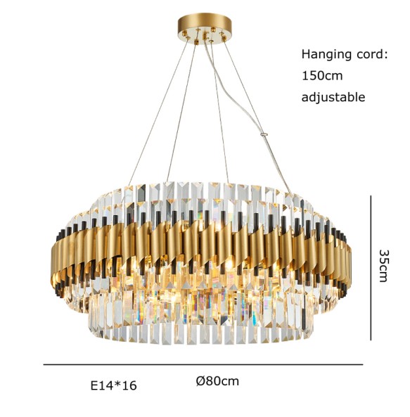 New Classical Luxury Hanging Lamps Home Appliance LED Crystal Light Fixture Upscale Ceiling Pendant Light  Home Decor