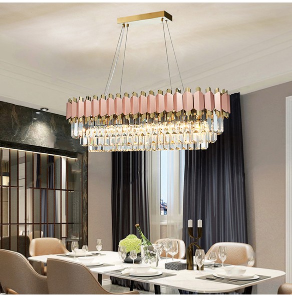 Modern 2024 Lustres LED Matte Black Crystal Pendant Lamp Luxury Ceiling Chandelier Dimmable Home Decor for Dining Table