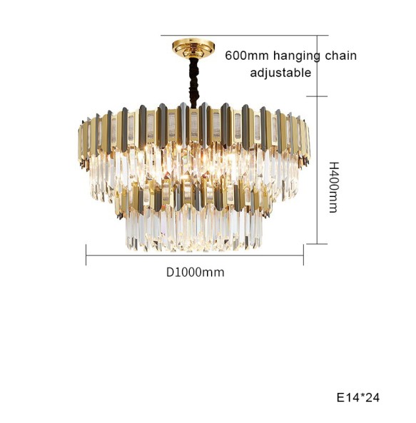 Postmodern New Trend LED Pendant Light Gold Chandelier Dimmable Home Decor Crystal Lustre Lampara for Living Room