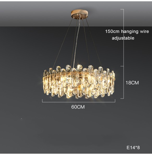 Lustre Luxury K9 Crystal Pendant Lights Modern Elegant Gold Chandelier Home Decoration Light Fixture for Foyer Living Room Villa