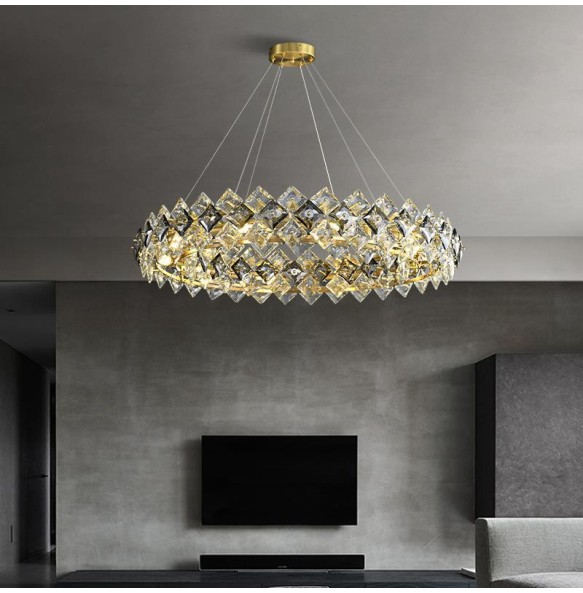 Luxury Cristal Salon Lustres Crystal Led Pendant Lights Home Decor Lamps Decoration Maison Chandelier lampara for Foyer Villa