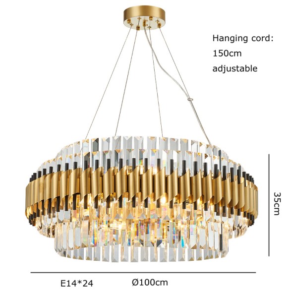 New Classical Luxury Hanging Lamps Home Appliance LED Crystal Light Fixture Upscale Ceiling Pendant Light  Home Decor