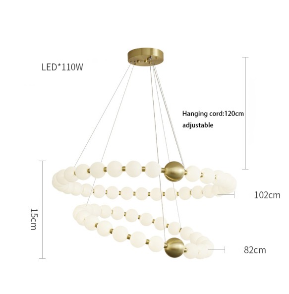 LED Modern Suspension Ivory White Pearl Necklace Shaped Pendant Light Room Decor Ball Hanging Lamp Home Decor Light Fixture