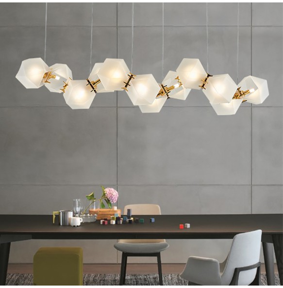 Minimalist Glass Pendant Lights Led Art Decor Long Lamp Chandelier 2024 Suspension Luminaires Lustres for Dining Room Table