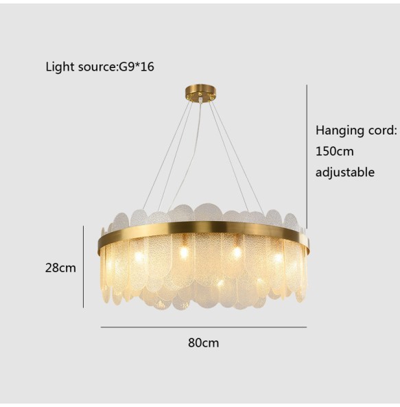 Light Luxury Glass Pendant Light for Ceiling Glass Lustres Lampara Clear Led Chandelier Lighting Home Decor Lampe for Bedroom