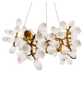 White Luxury Large Glass Pendant Lights Led Home Decor Postmodern Chandelier Creative Lamps Lustres for Villa Foyer Lobby