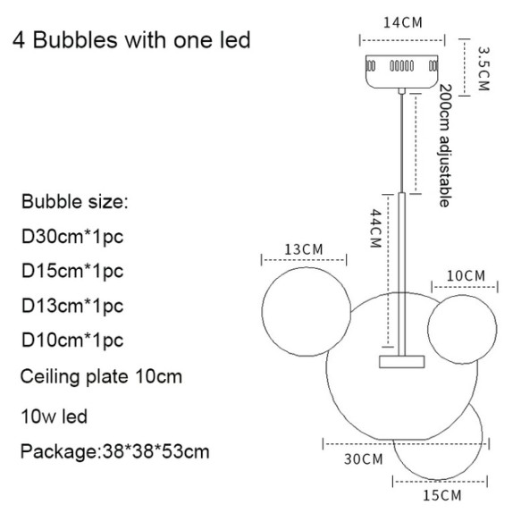 Modern Glass LED Pendant Light Living Room Decoration Bubble Glass Chandelier for Dining Room Home Decor Hanging Light