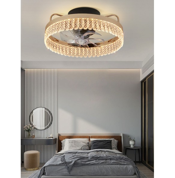 Lustre Dimmable LED Pendant Light Fan Light Light Luxury Modern Suspension Hanging Lamp Home Decor Appliance Living Room Foyer