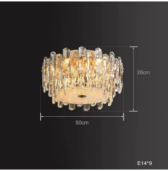 Lustre Luxury K9 Crystal Pendant Lights Modern Elegant Gold Chandelier Home Decoration Light Fixture for Foyer Living Room Villa