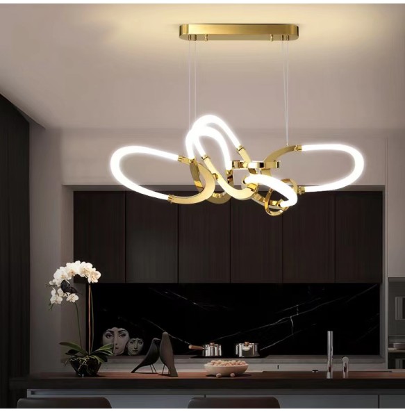 2024 Postmodern Minimalist Ceiling Chandelier Led Dining Room Lamps Lampara Designer Lustre Long Creative Pendant Lights Kitchen