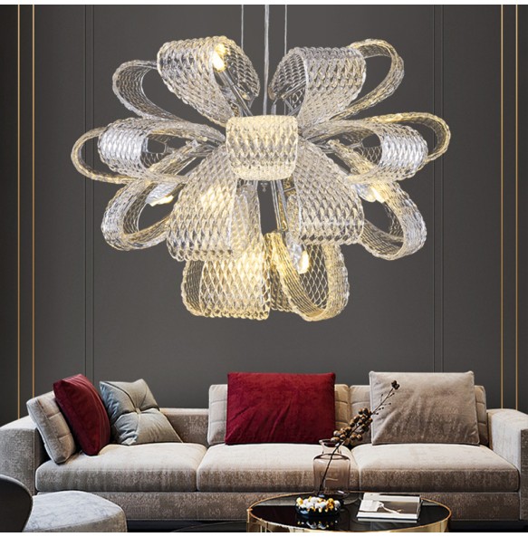 Modern Glass Pinecone Shape Hanging Lamp Art Decor LED Hanglamp Pendant Light Luxury Home Decor Living Room Luxury Chandelier