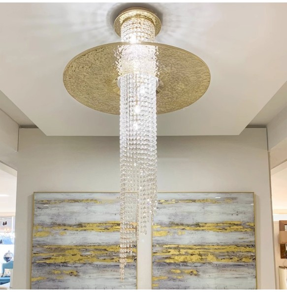 Nordic New Design Luxury Crystal Pendant Lamp Cristal Lustres Led Home Decoration Ceiling Chandelier Gold for Villa Apartment