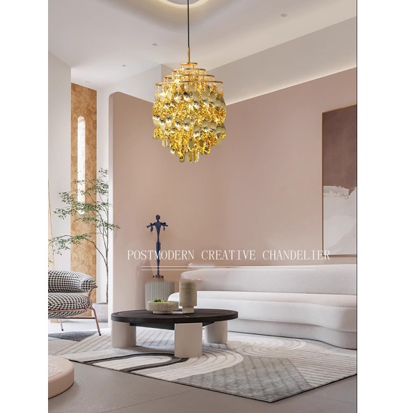 Modern Creative 2024 Pendant Lights Gold Chrome Hanging Lamps over Dining Table Kitchen Island Lighting Fashion