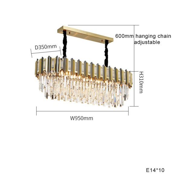 Postmodern New Trend LED Pendant Light Gold Chandelier Dimmable Home Decor Crystal Lustre Lampara for Living Room