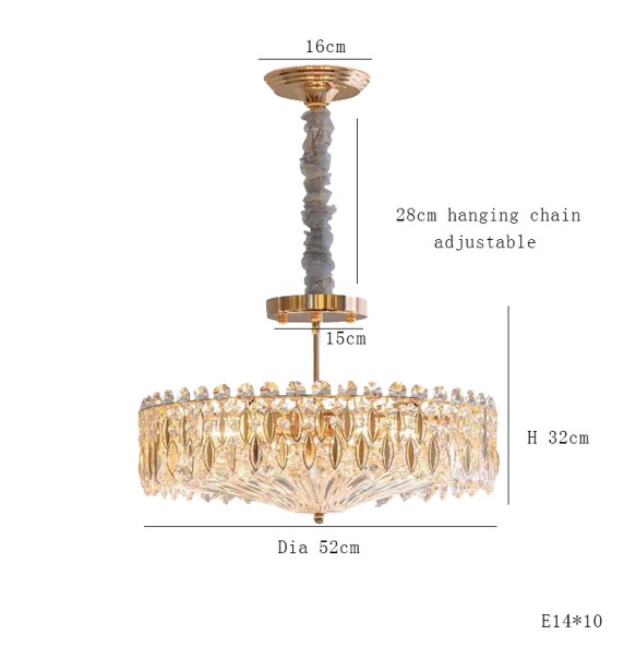 Nordic New Ceiling and Hanging Led Lamps Dimmable Home Decor Lustre Chandelier with Crystals Luxury Pendant Light for Villa