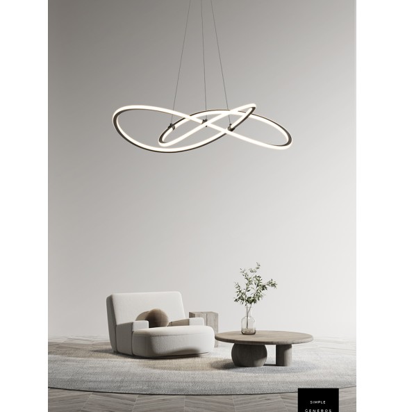 Minimalism Post Modern Suspension Dimmable LED Line Combination Pendant Light Hanging Lamp Home Decor Appliance Study Bedroom