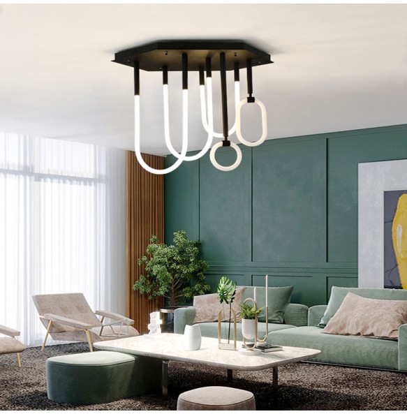 2024 New Trend Nordic Style Pendant Light Line Combination Light Minimalism Dimmable LED Hanging Lamp Home Decor