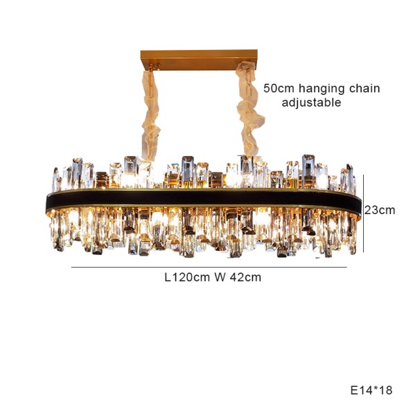 Smoky Grey Chandelier with Crystals Led Luxury Leather Pendant Light Dimmable Home Decor Exquisite Lustre for Living Room