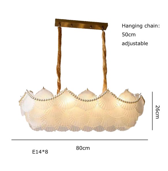 Shell Glass Modern Suspension Lustre Pendant Light 2024 LED Luxury Hanging Lamp Popular Home Appliance For Home Decoration