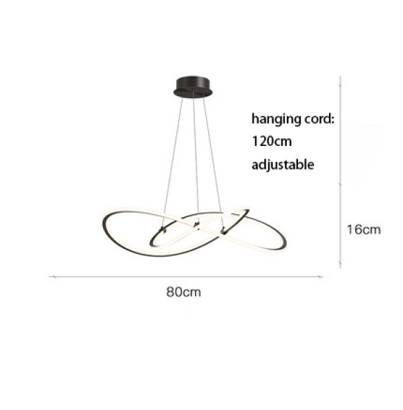 Minimalism Post Modern Suspension Dimmable LED Line Combination Pendant Light Hanging Lamp Home Decor Appliance Study Bedroom