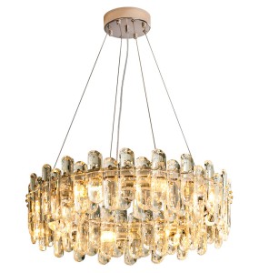 Lustre Luxury K9 Crystal Pendant Lights Modern Elegant Gold Chandelier Home Decoration Light Fixture for Foyer Living Room Villa