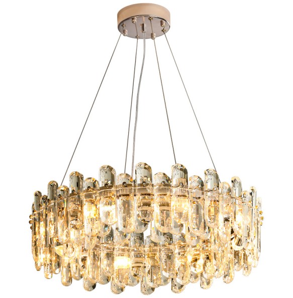 Lustre Luxury K9 Crystal Pendant Lights Modern Elegant Gold Chandelier Home Decoration Light Fixture for Foyer Living Room Villa