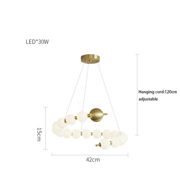 LED Modern Suspension Ivory White Pearl Necklace Shaped Pendant Light Room Decor Ball Hanging Lamp Home Decor Light Fixture