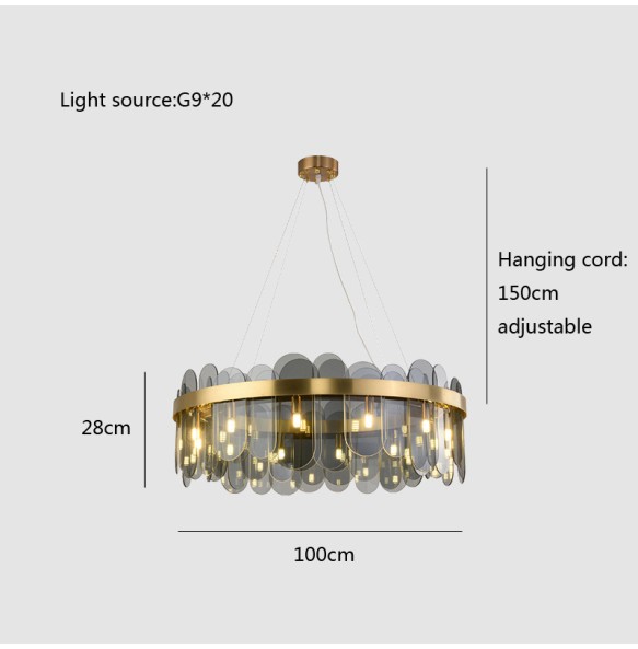 Smoky Gray LED Celling Lamp Indoor Lamparas De Techo Luxury Pendant Light New To The Season Suitable For Multiple Scenarios