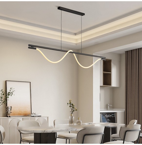 Modern 2024 Home Decor Long Silicone Strip Hanglamp Bar Kitchen Island Ceiling Chandelier Luminária Lustres Dining Room Lampara