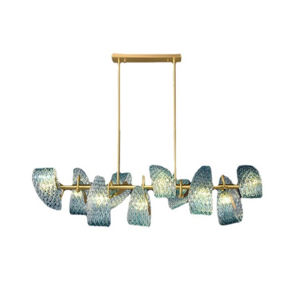 Luxury Long Chandelier Glass Modern Home Decoration Accessories Light Fixture for Dining Room Table 2024