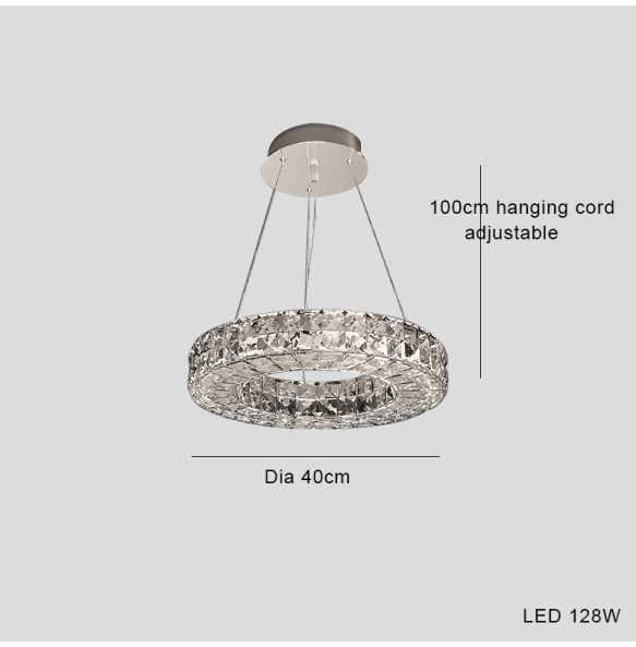 New Ring Crystal Pendant Light Simple Chandelier Home Decoration Lustres Luxury Hanging Lamps for Villa Foyer