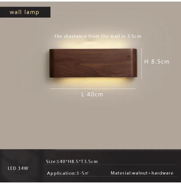 Modern Creative Walnut Pendant Lamp for Ceiling Long Dining Room Bar Chandelier Led Home Decor Light Fixture