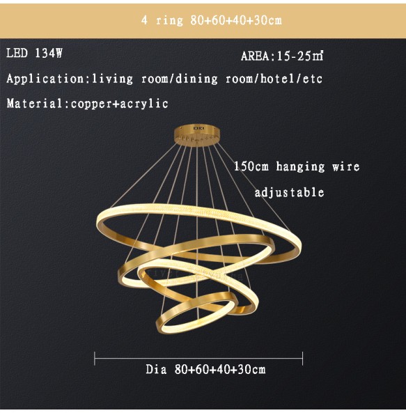 Modern Round Ring Led Pendant Lights Dimmable for Bedroom Dining Living Room Designer Chandelier Home Decor Lusters Luminaires