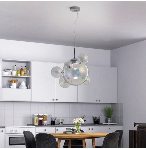 Modern Glass LED Pendant Light Living Room Decoration Bubble Glass Chandelier for Dining Room Home Decor Hanging Light