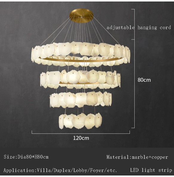 LED White Marble Copper Pendant Light Ivory Modern 2024 Ceiling Chandelier Home Decor Lustre Hanging Lamp for Dining Room