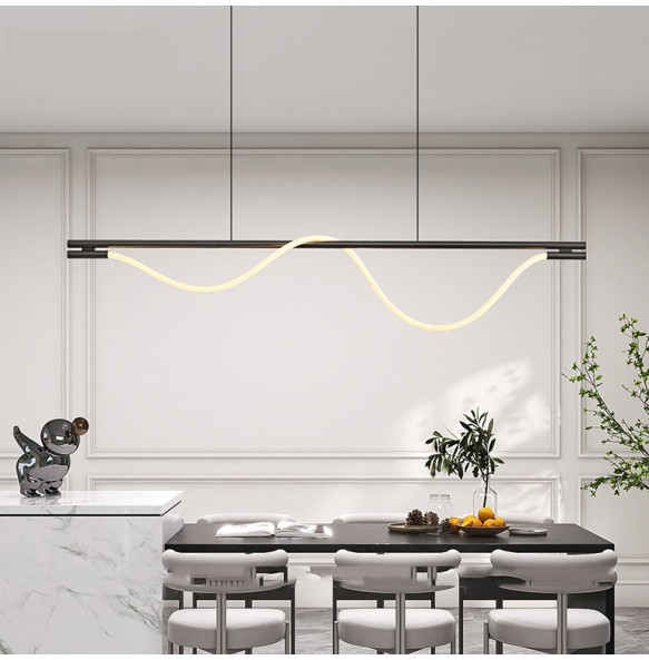 Modern 2024 Home Decor Long Silicone Strip Hanglamp Bar Kitchen Island Ceiling Chandelier Luminária Lustres Dining Room Lampara